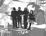 Black and white collage of images of four-piece Cat Piss.
